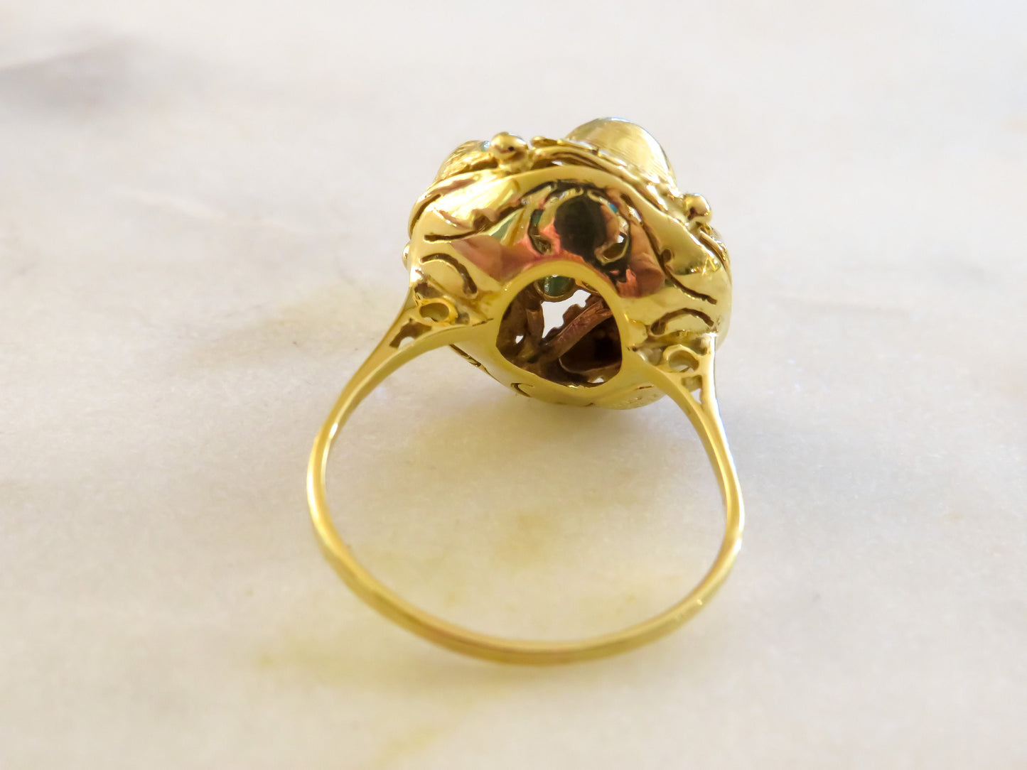 Vintage Birks Turquoise and 18K Gold Ring