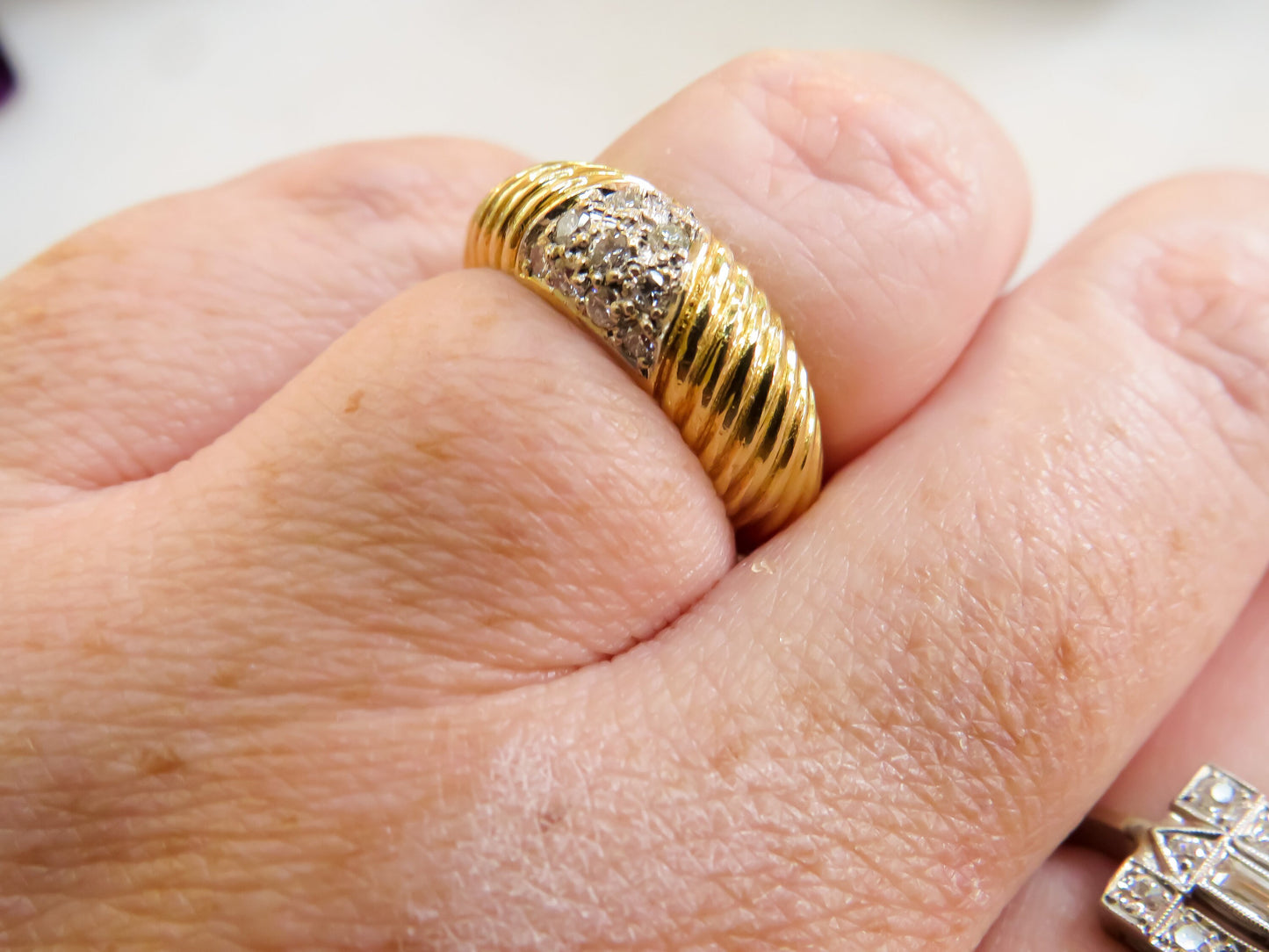 Vintage Diamond Cluster Band