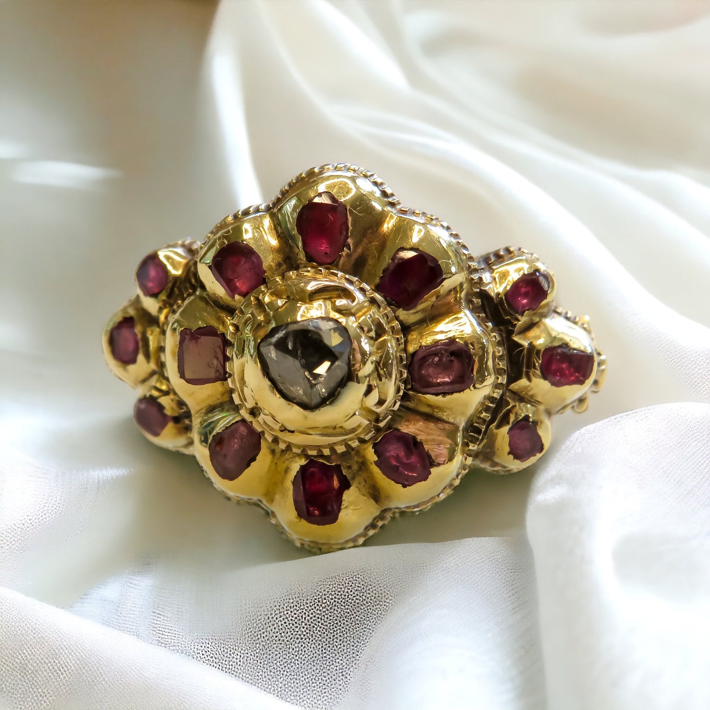 Georgian Era Iberian Ruby and Diamond Ring