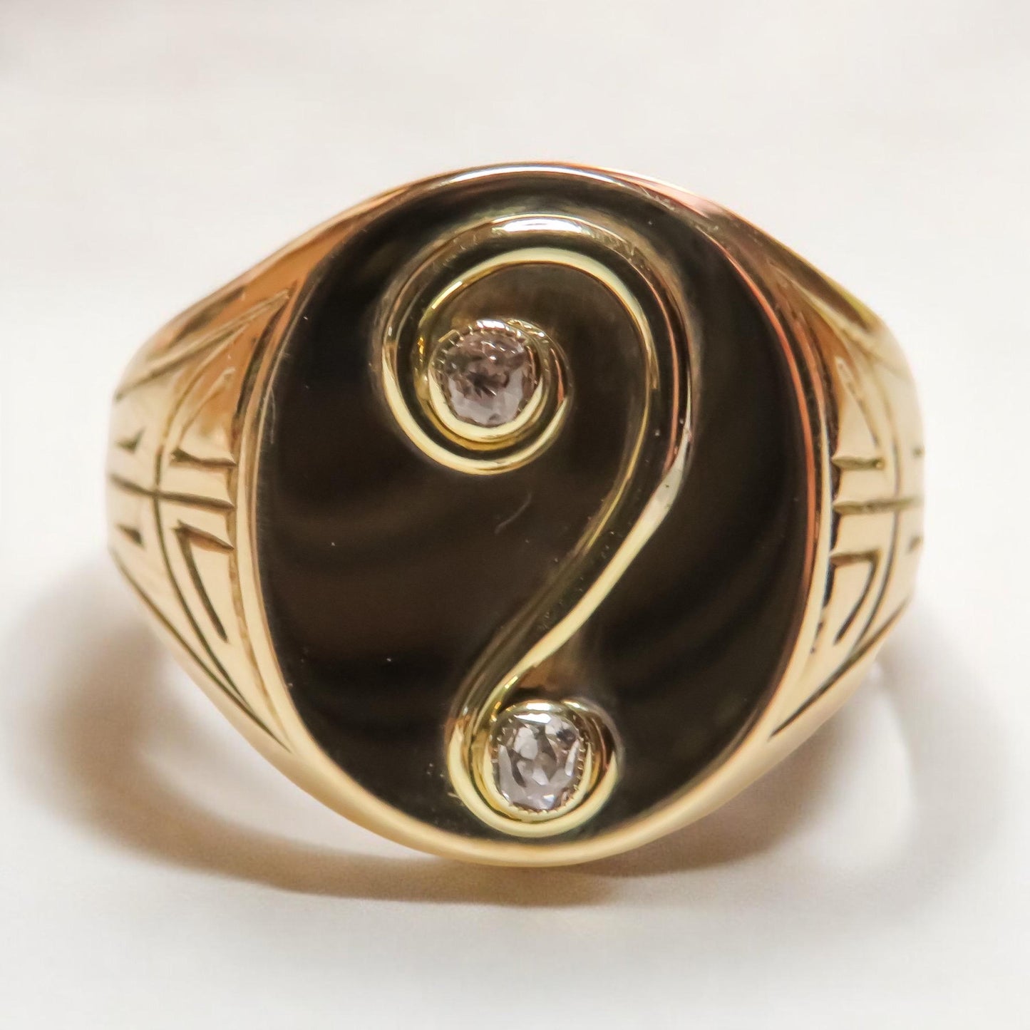 Art Nouveau Question Mark Motif Signet Ring