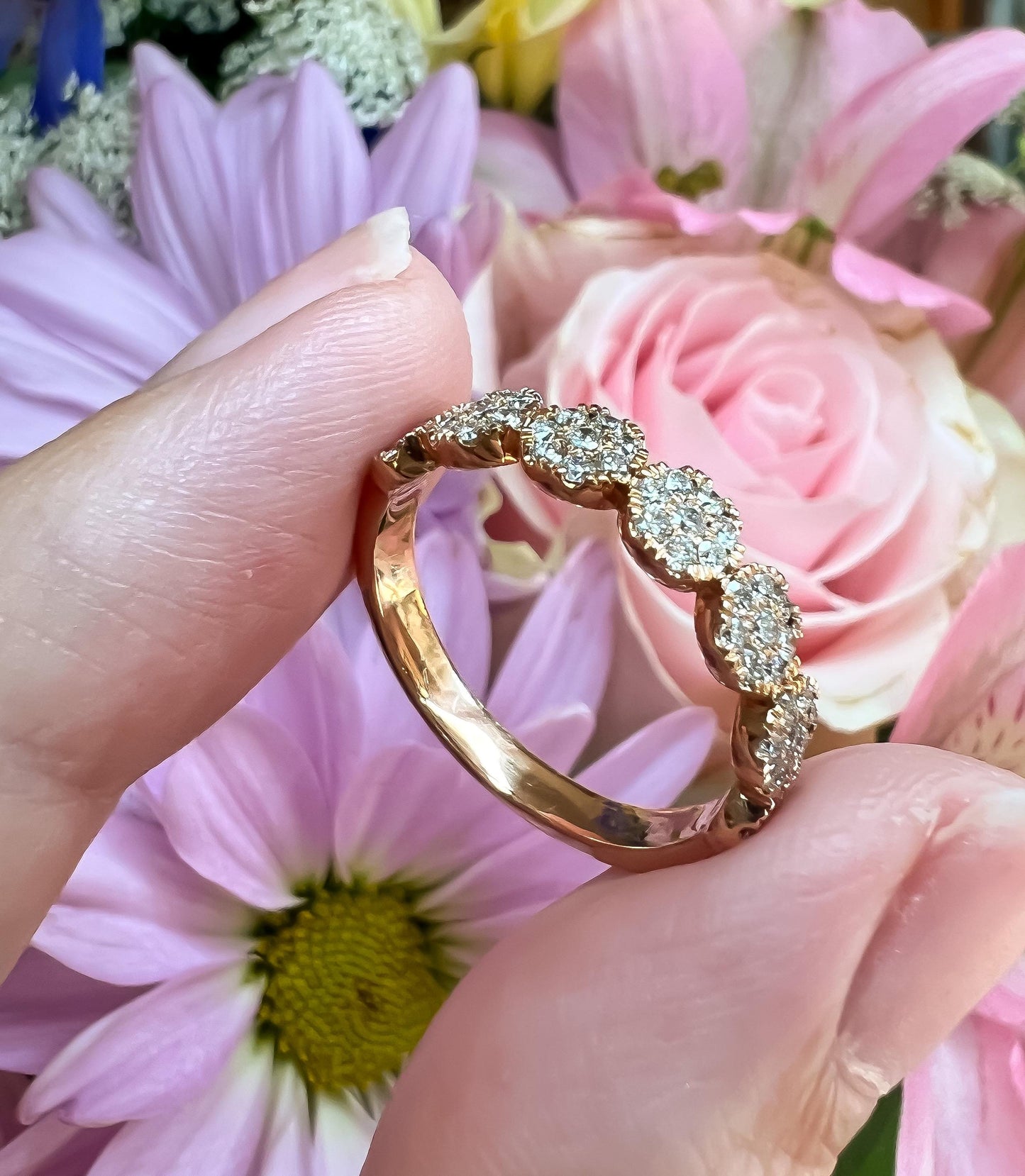 Rose Gold Diamond Halo Band