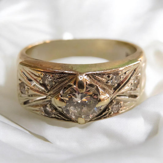 Art Deco Style Transitional Diamond Ring