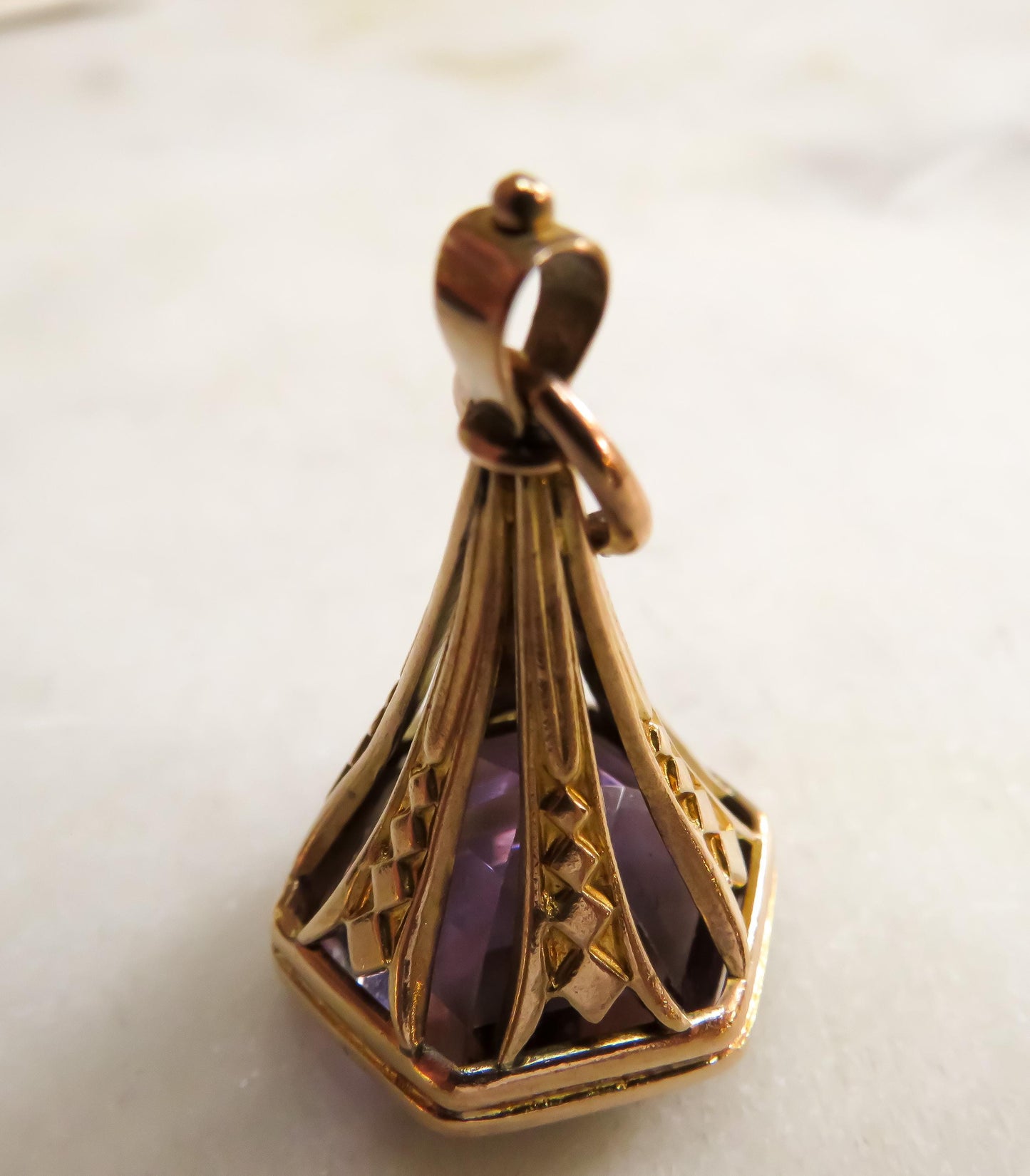 Victorian Era Amethyst Fob Pendant