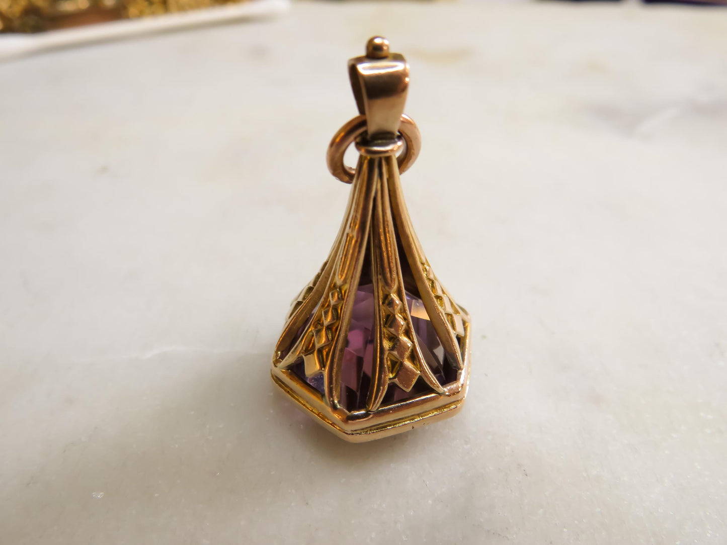 Victorian Era Amethyst Fob Pendant