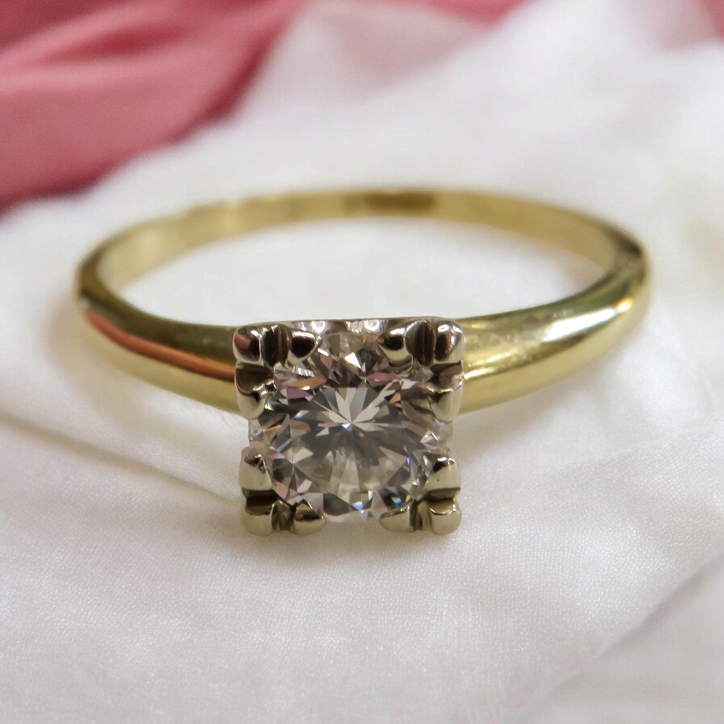 1940s Transitional Cut Diamond Ring