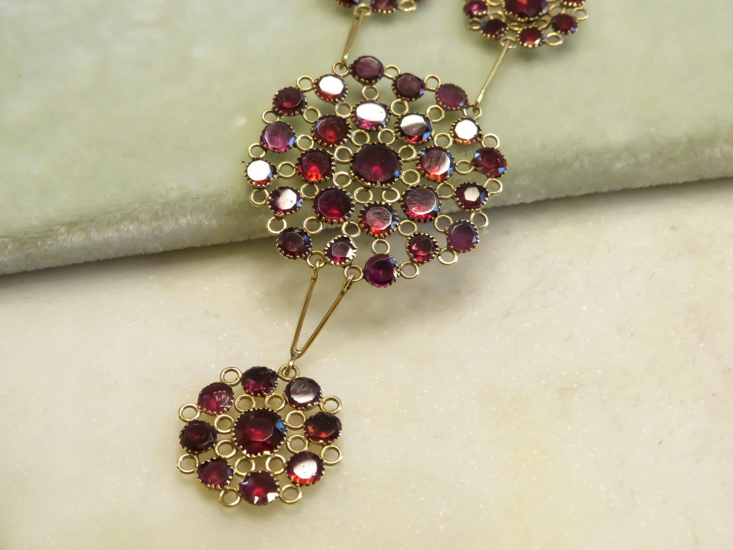 Antique Flat Cut Garnet Necklace