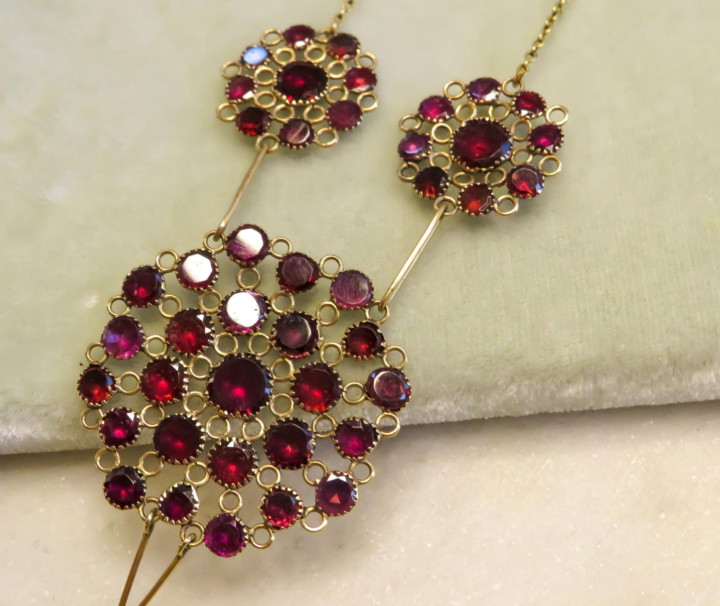 Antique Flat Cut Garnet Necklace