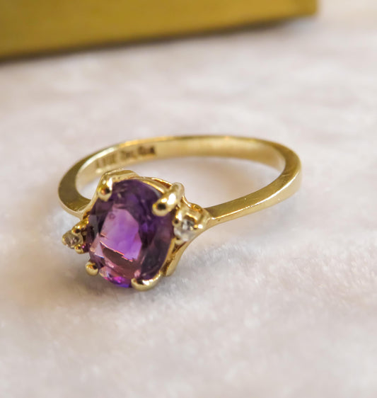 Amethyst and Diamond Ring