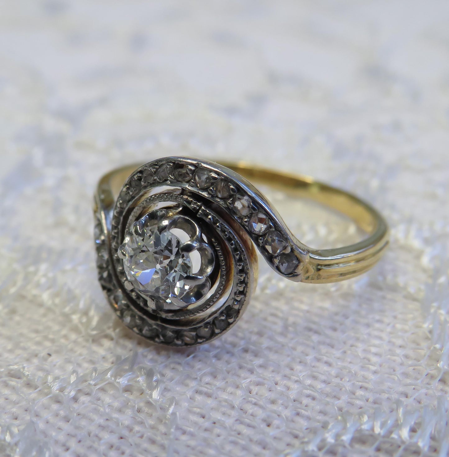 Antique Diamond Tourbillon Ring circa 1900