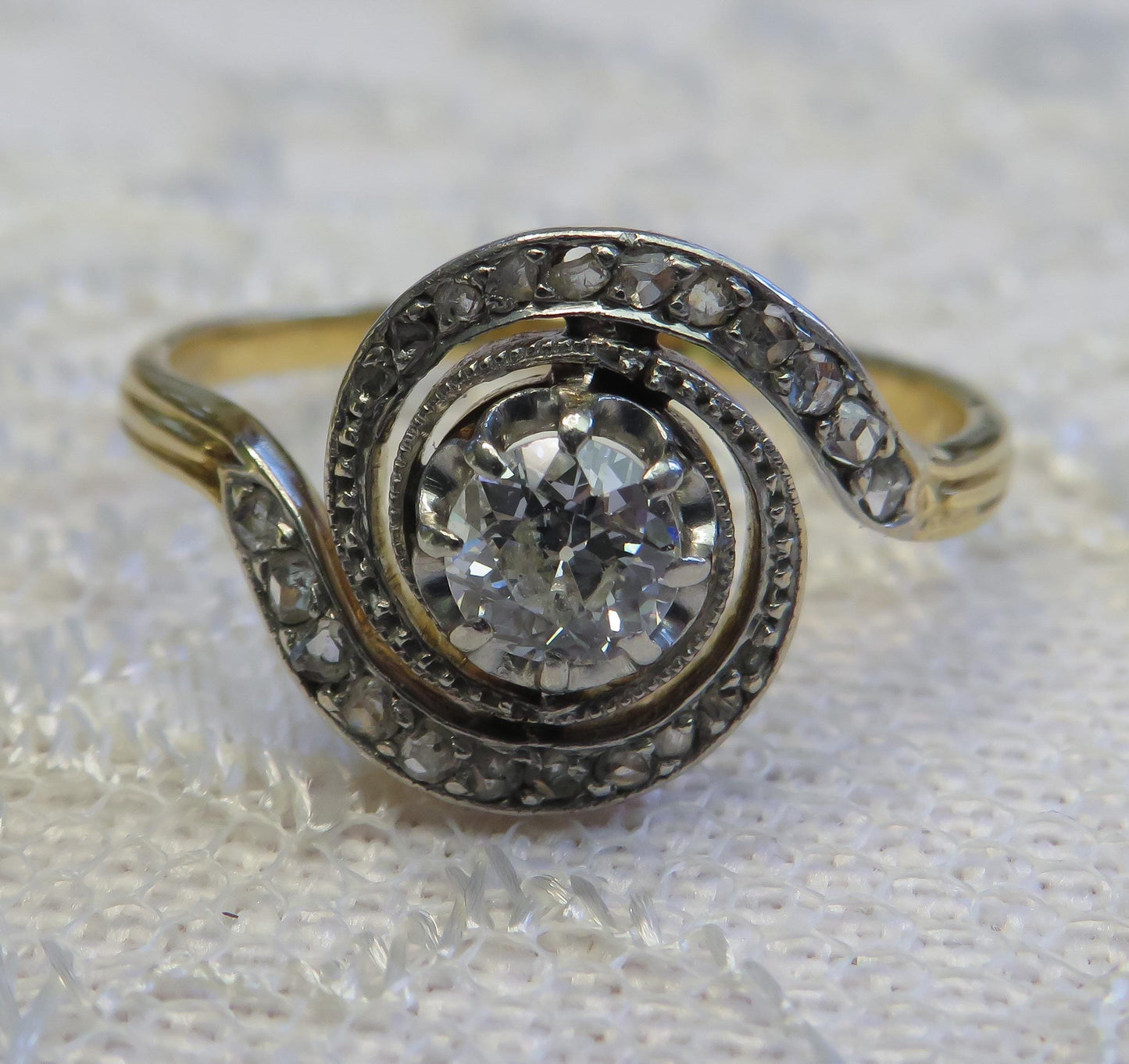 Antique Diamond Tourbillon Ring circa 1900