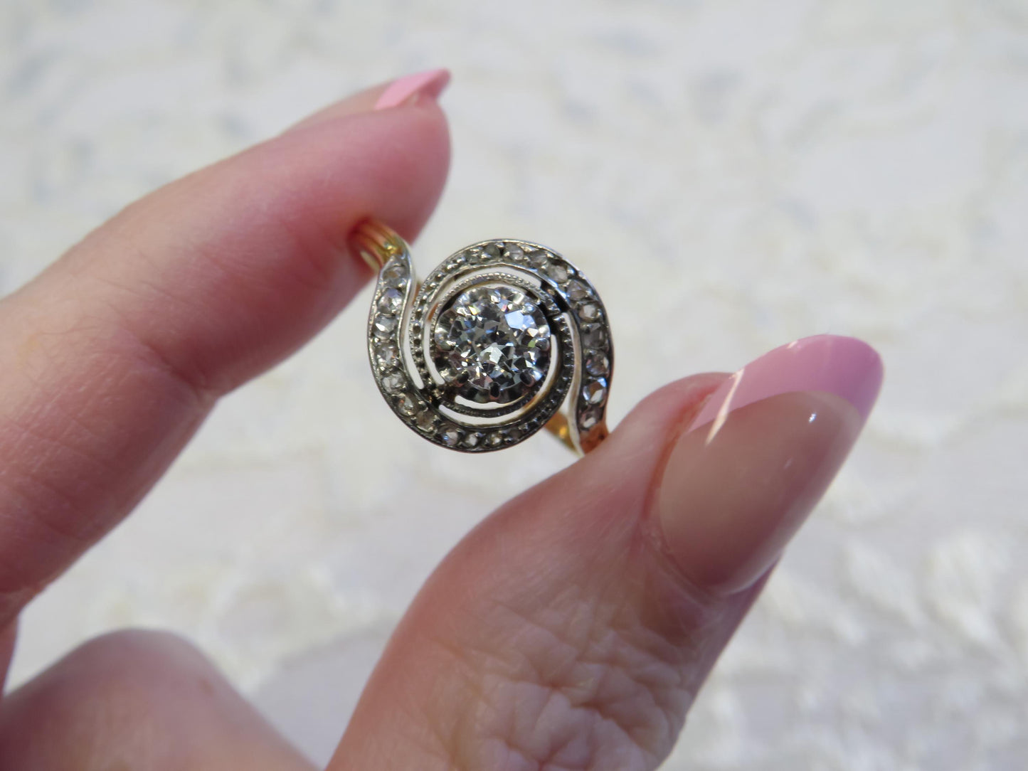 Antique Diamond Tourbillon Ring circa 1900