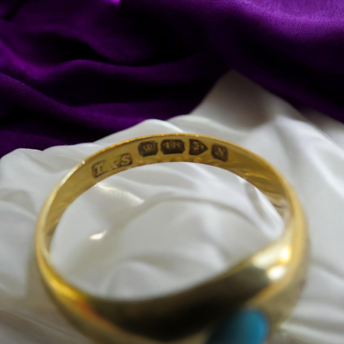 1913 Turquoise and 18K Gold Ring