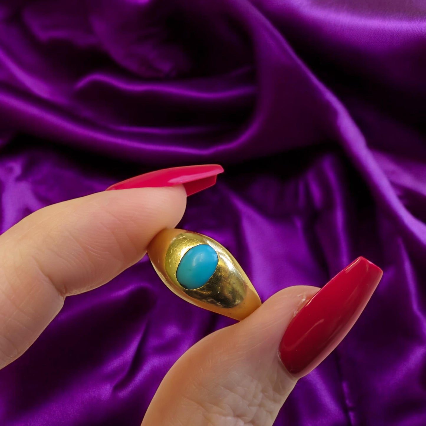 1913 Turquoise and 18K Gold Ring