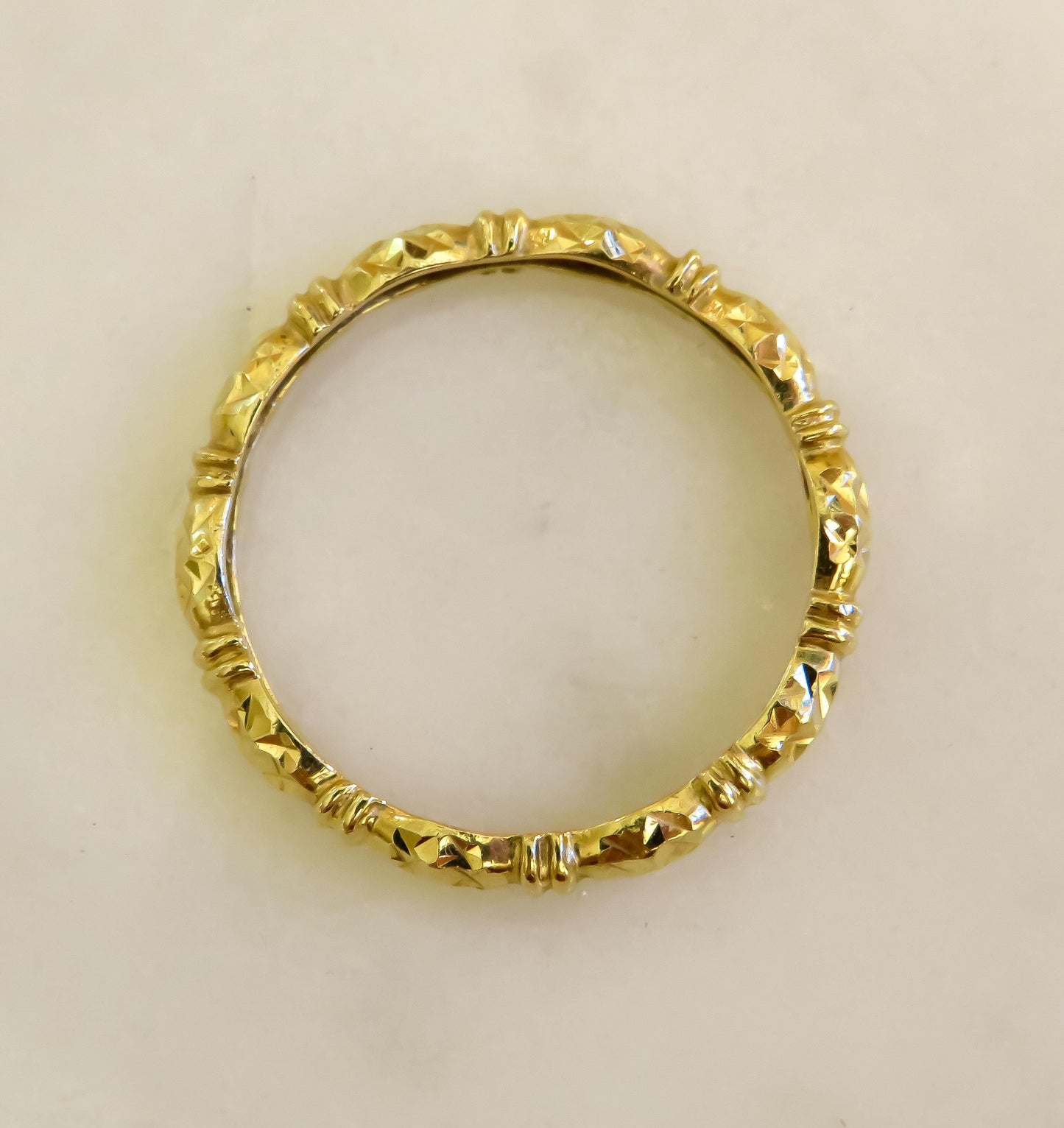Vintage 14K Gold Bamboo Eternity Band  Size 8  1.49g