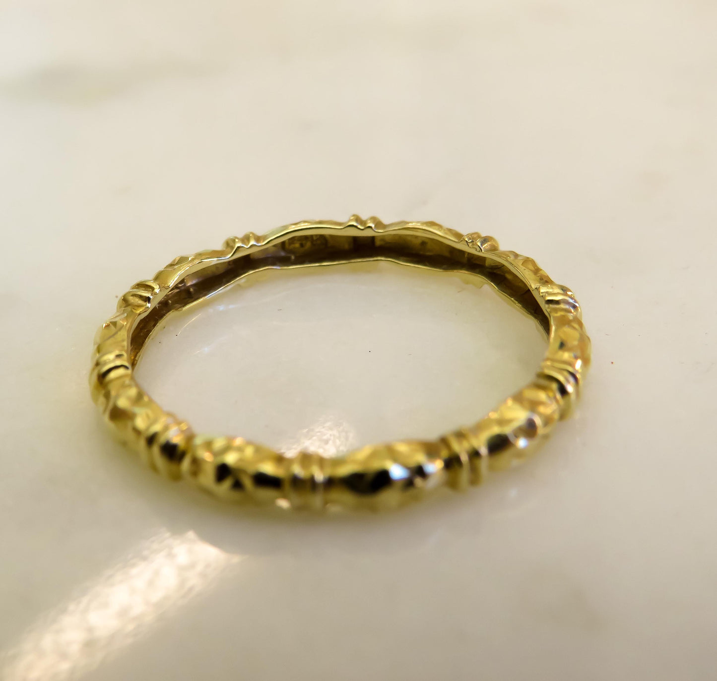 Vintage 14K Gold Bamboo Eternity Band  Size 8  1.49g