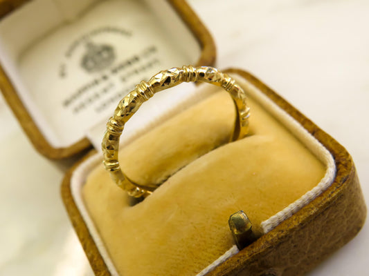 Vintage 14K Gold Bamboo Eternity Band  Size 8  1.49g