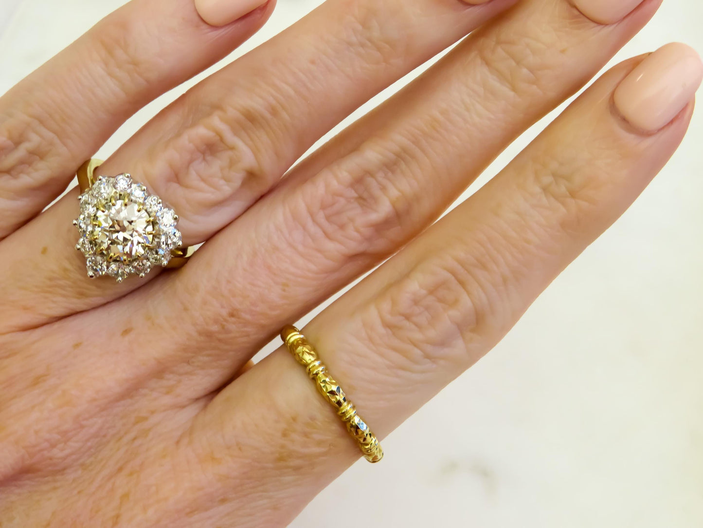 Vintage 14K Gold Bamboo Eternity Band  Size 8  1.49g