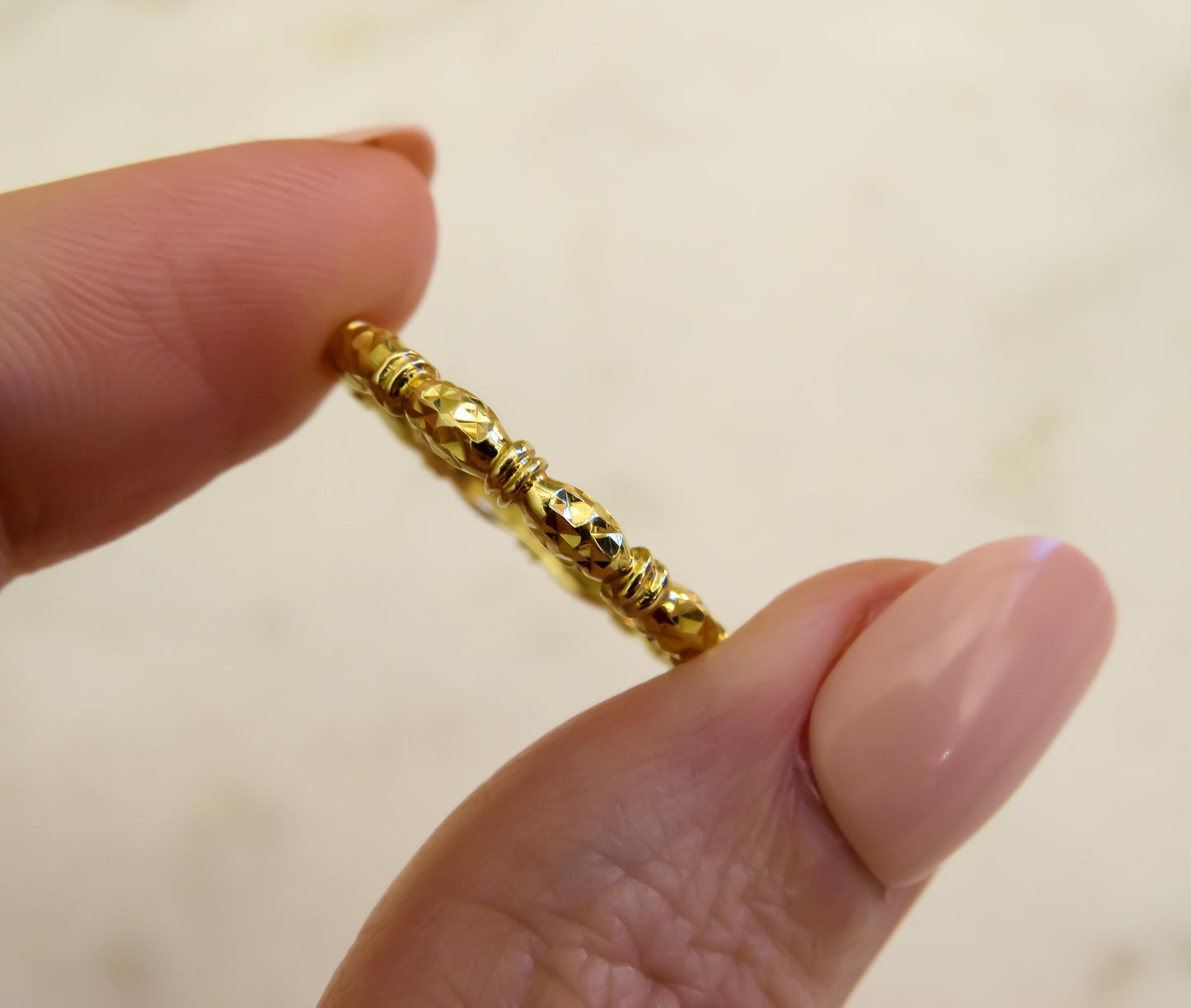 Vintage 14K Gold Bamboo Eternity Band  Size 8  1.49g