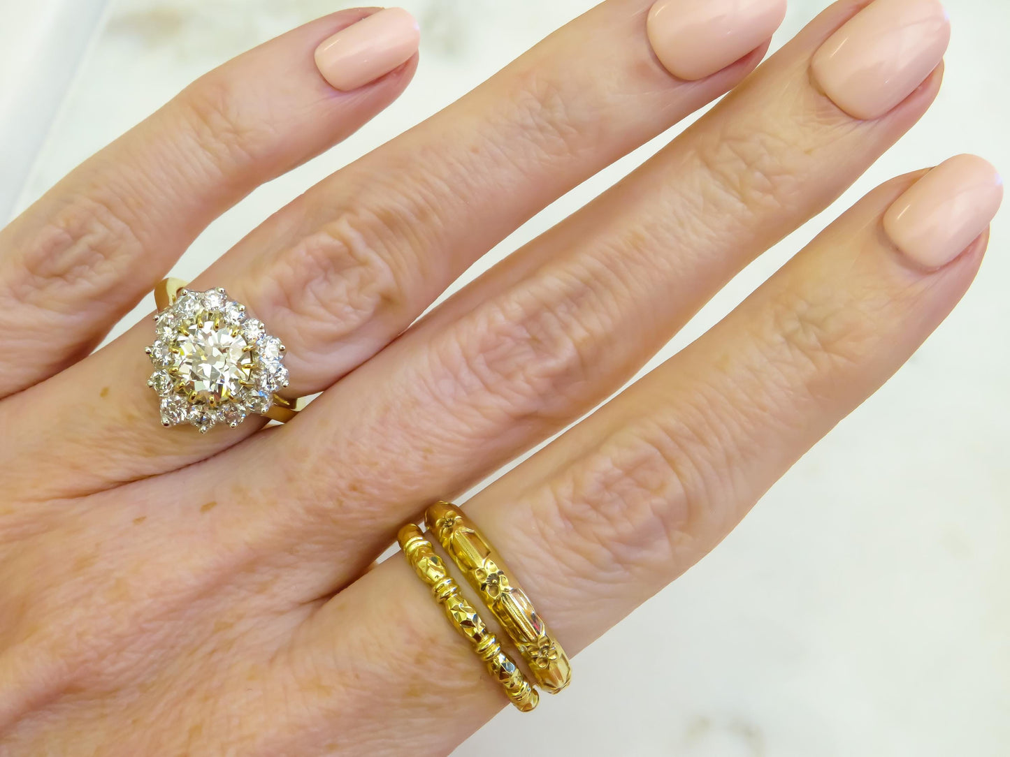 Vintage 14K Gold Bamboo Eternity Band  Size 8  1.49g
