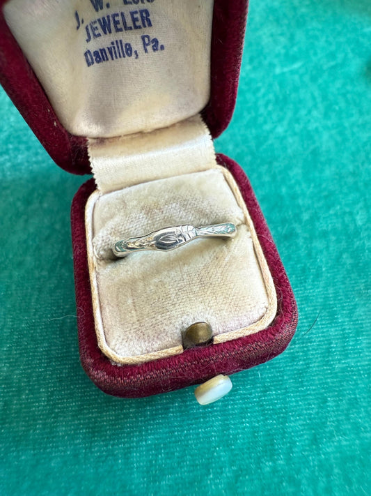 Hand Engraved Sterling Silver Ouroboros Ring  Size 6.5  Symbol of Eternity  Handmade Snake Ring