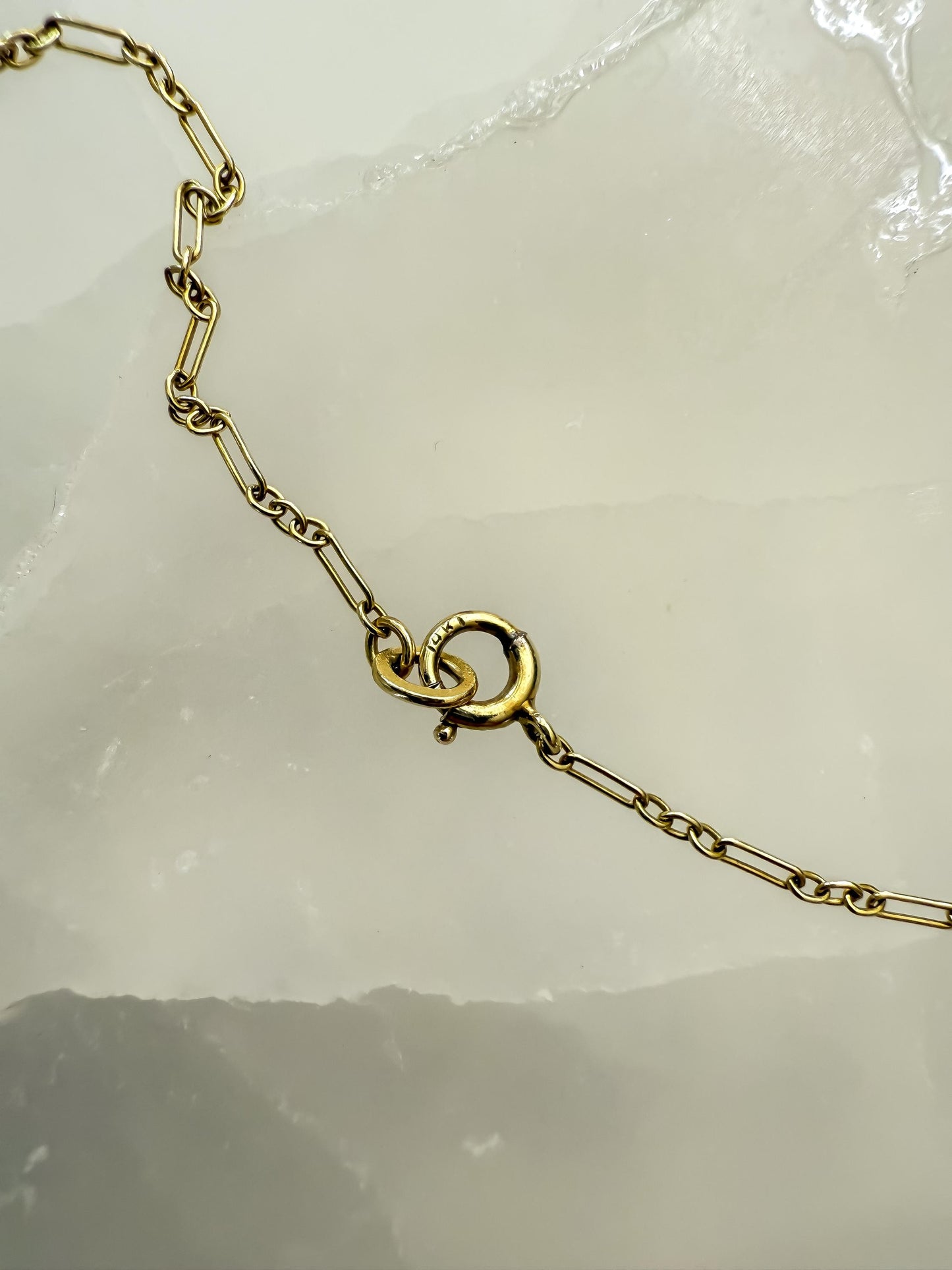 Vintage 14K Gold Necklace with Cascading Natural Blue Gemstones