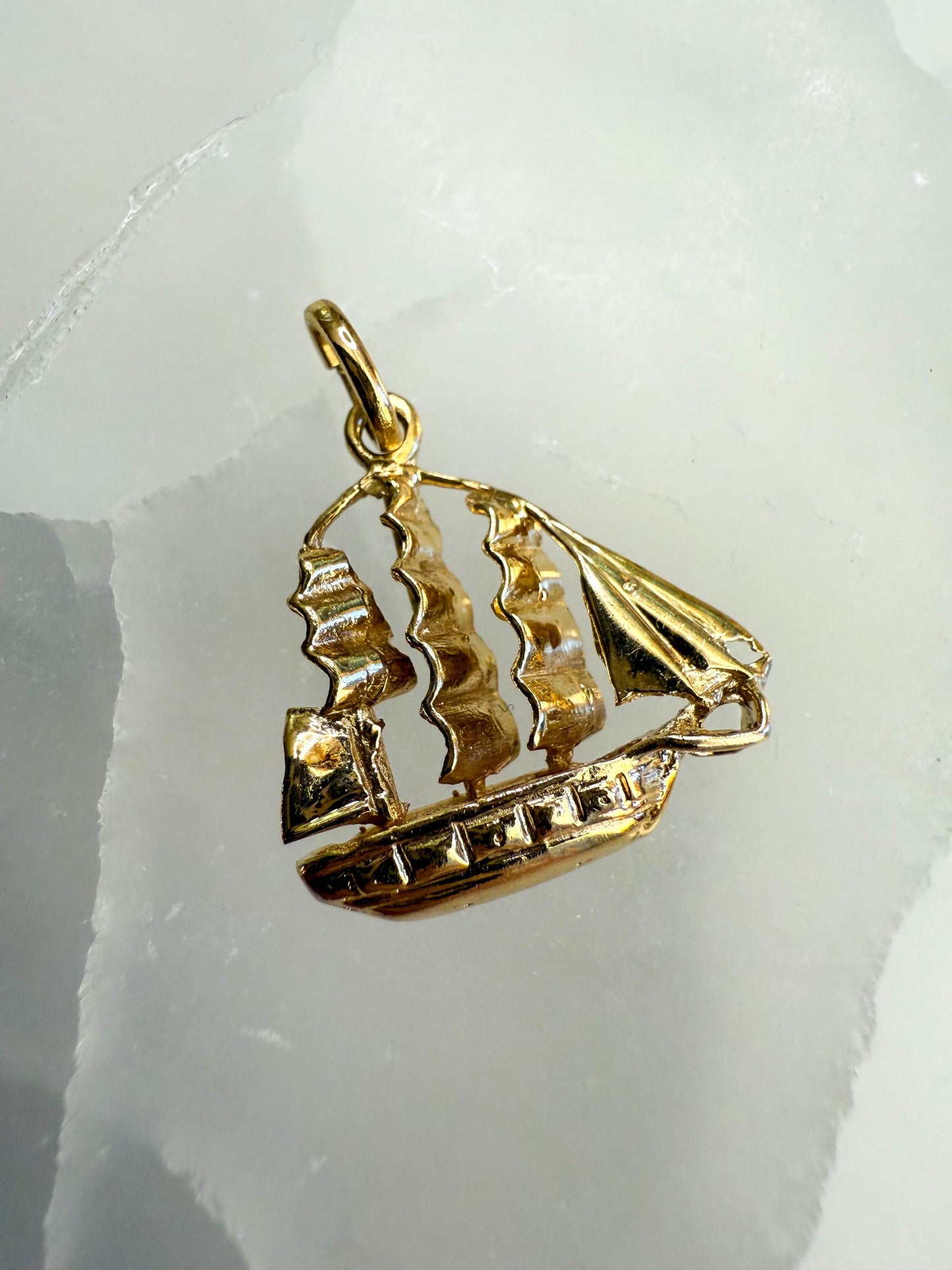 Vintage 14K Gold Sailboat Charm