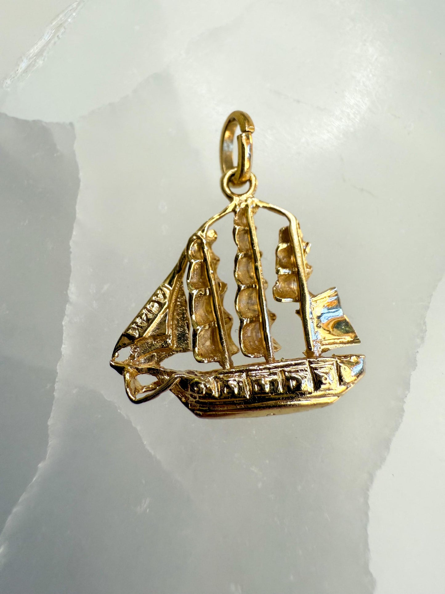 Vintage 14K Gold Sailboat Charm