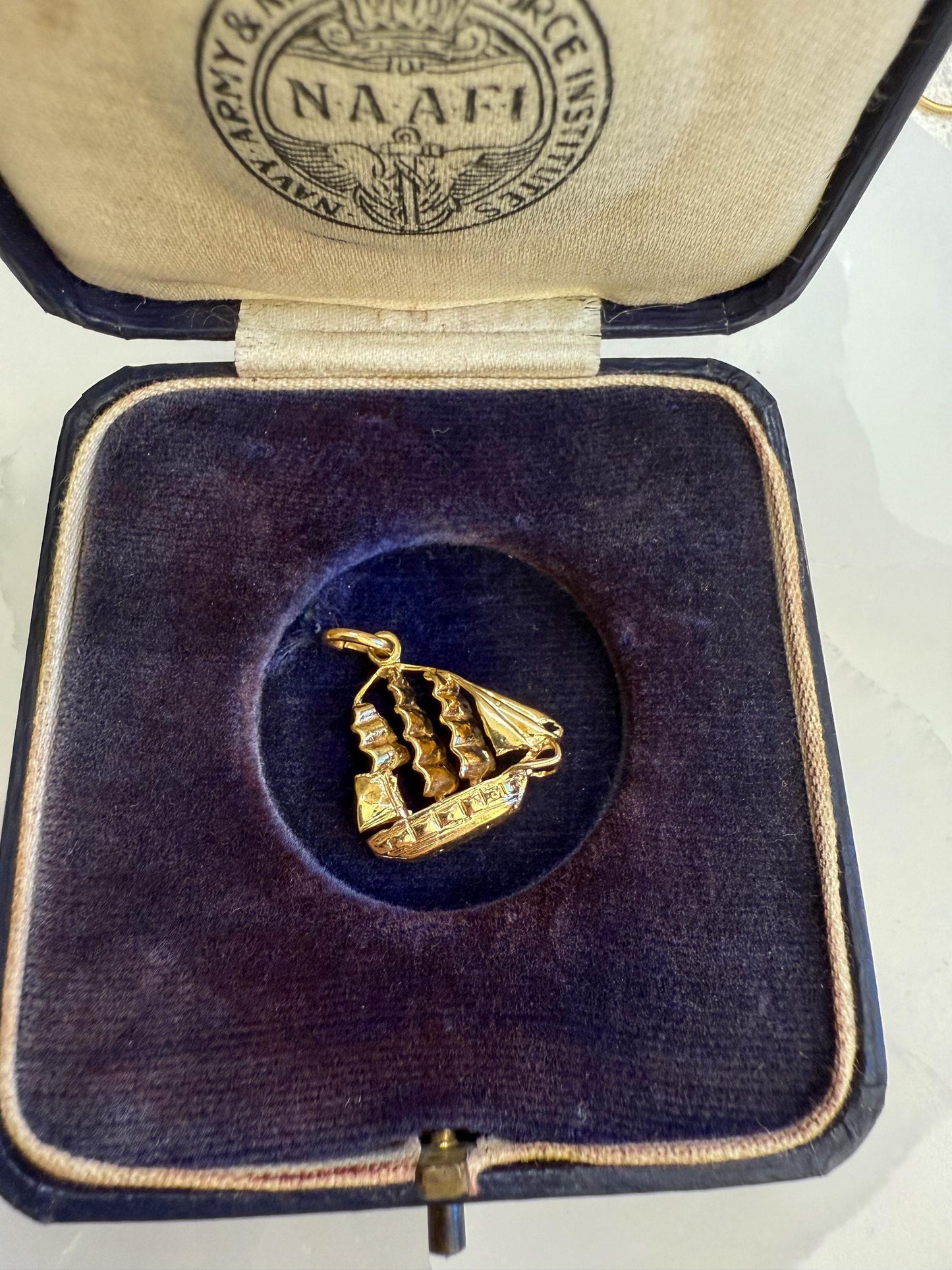 Vintage 14K Gold Sailboat Charm