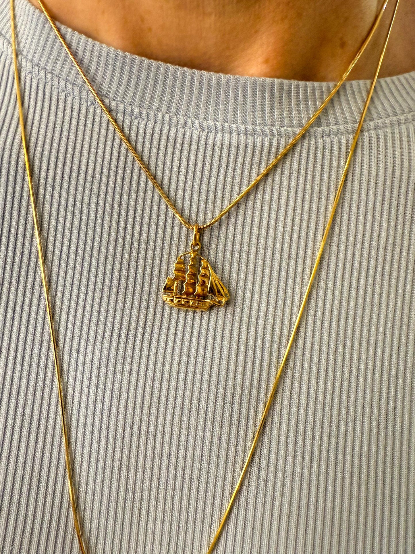 Vintage 14K Gold Sailboat Charm