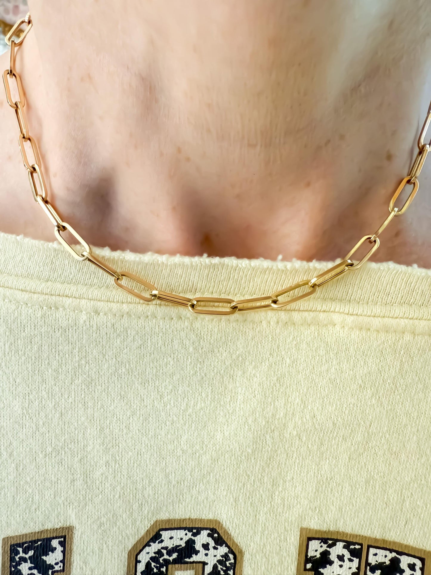 14K Yellow Gold Paperclip Chain Necklace  16 / 6g  Modern Classic