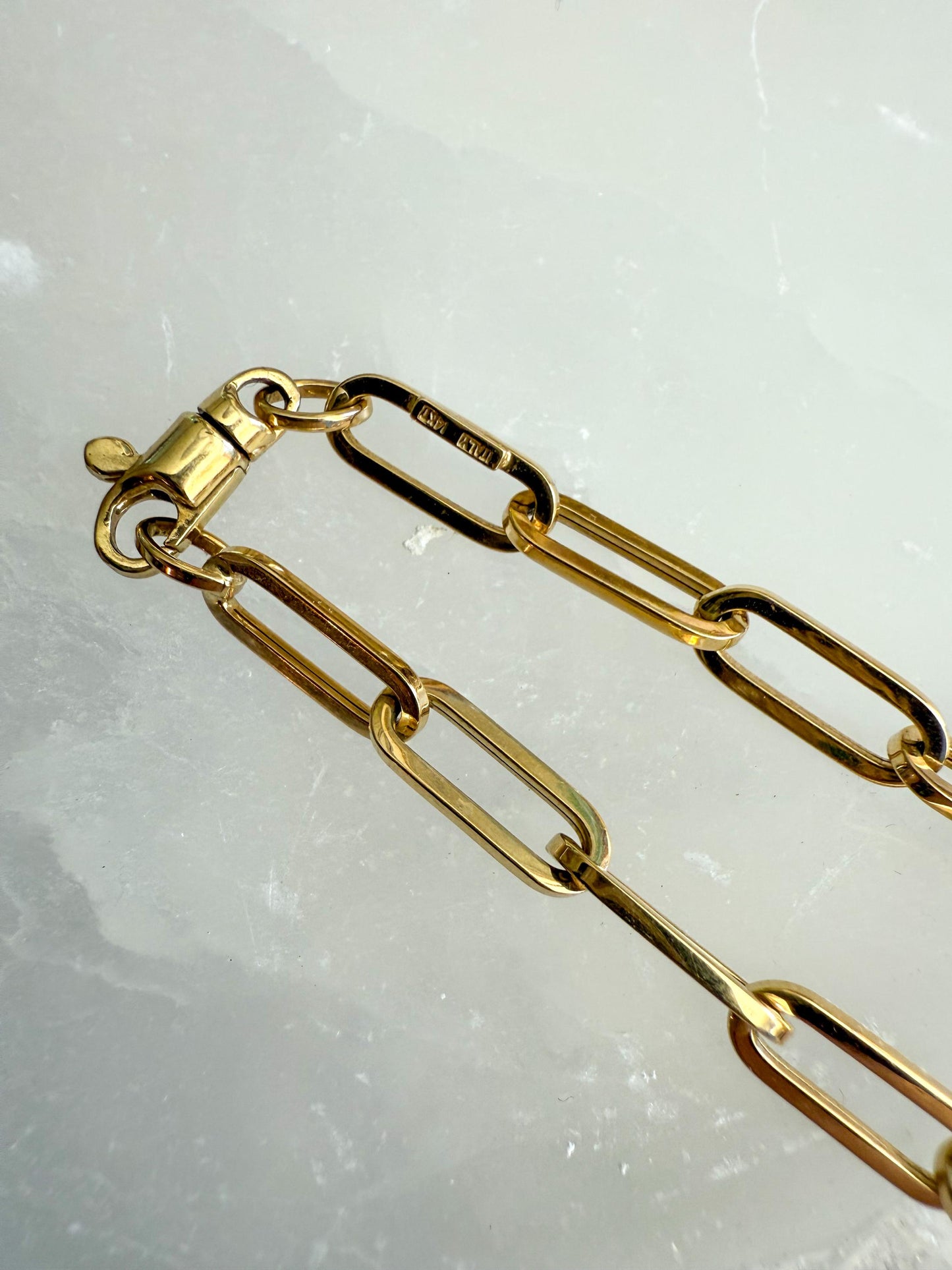 14K Yellow Gold Paperclip Chain Necklace  16 / 6g  Modern Classic