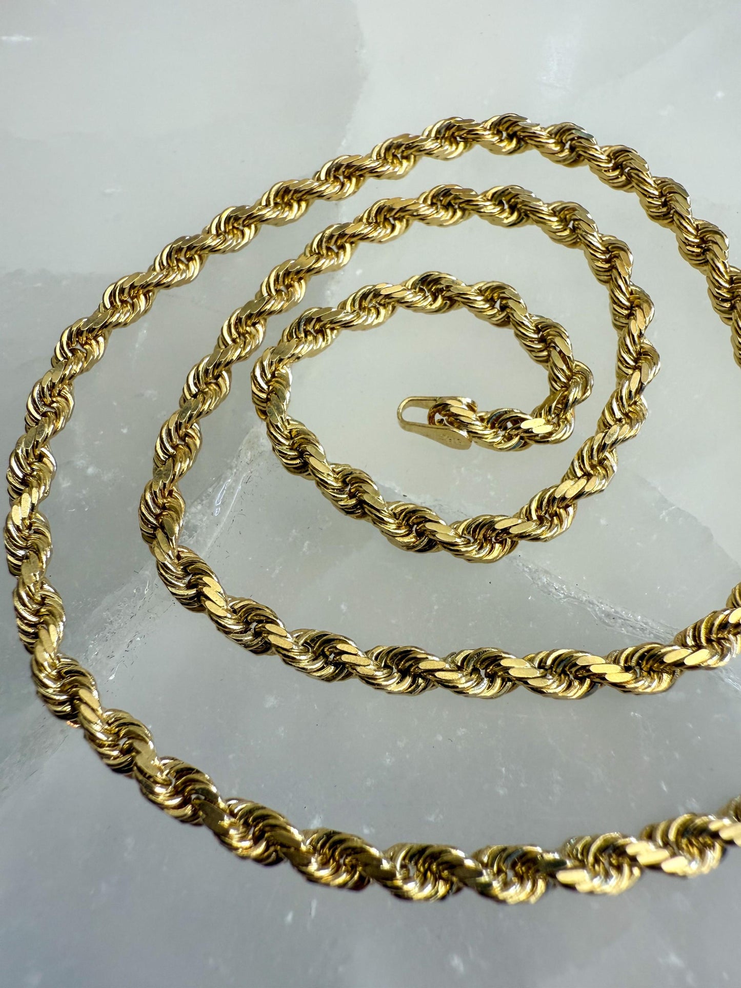 Vintage 14K Gold Rope Chain | 16 Solid Gold Necklace, 16.23g | Classic Unisex Chain Layering Staple
