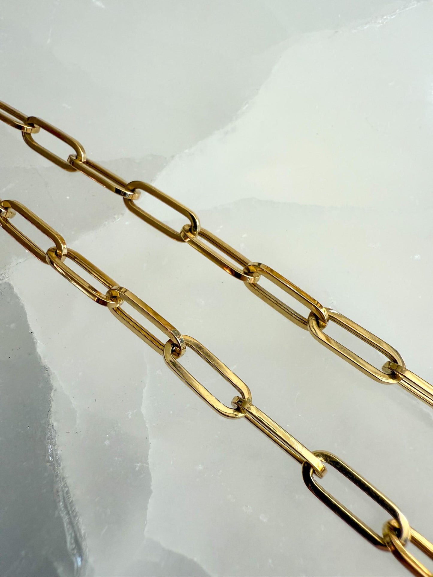 14K Yellow Gold Paperclip Chain Necklace  16 / 6g  Modern Classic