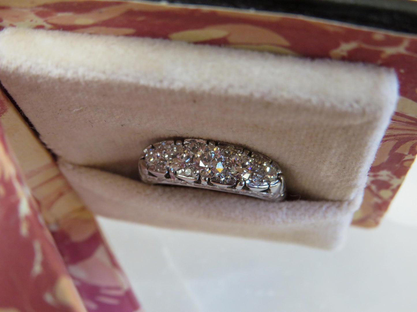 Art Deco Platinum Diamond Ring | Old European Cut Diamonds