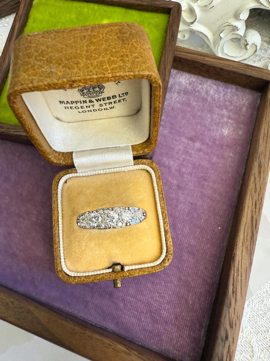 Art Deco Platinum Diamond Ring | Old European Cut Diamonds