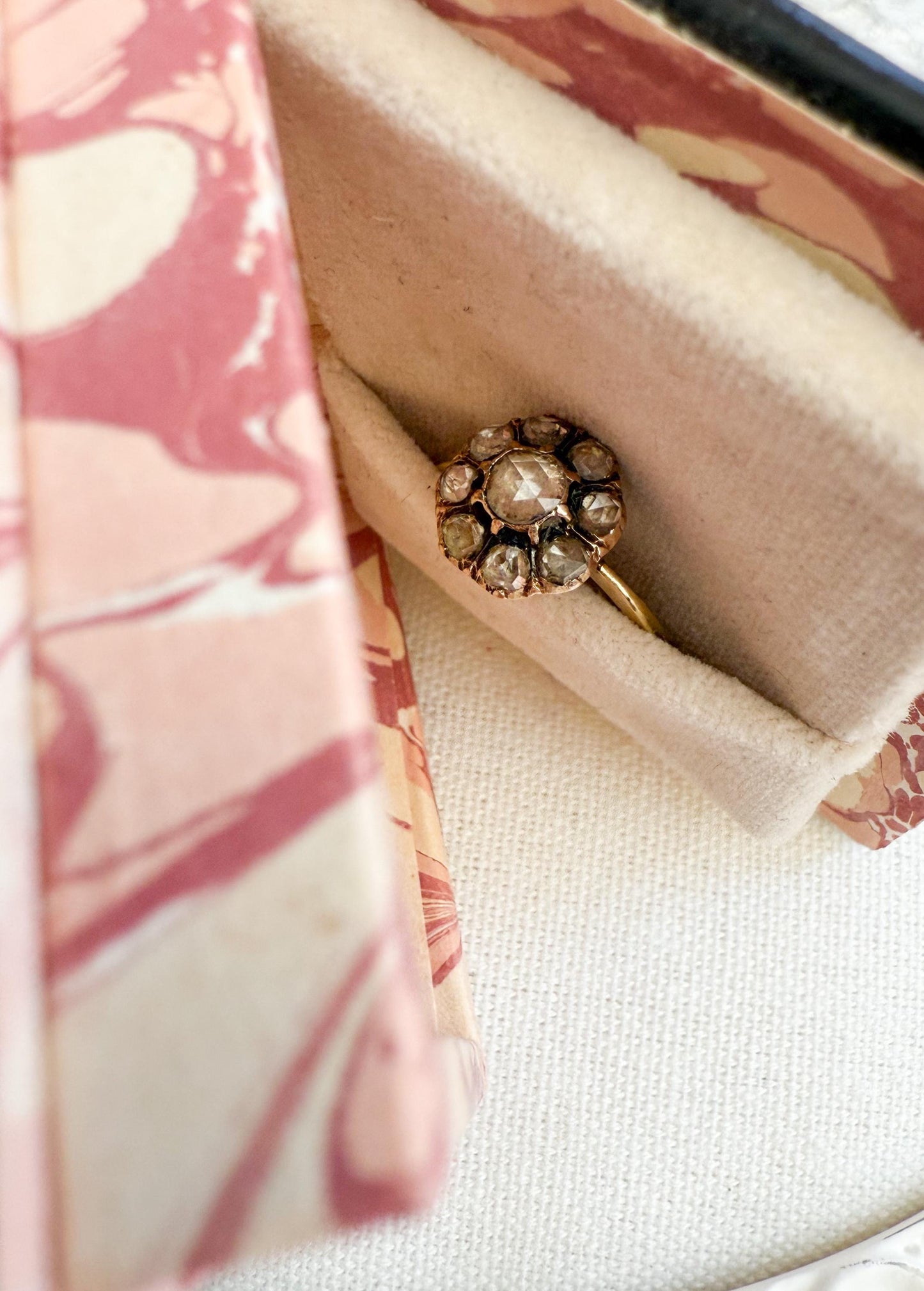 Antique Rose Cut Diamond Cluster Ring