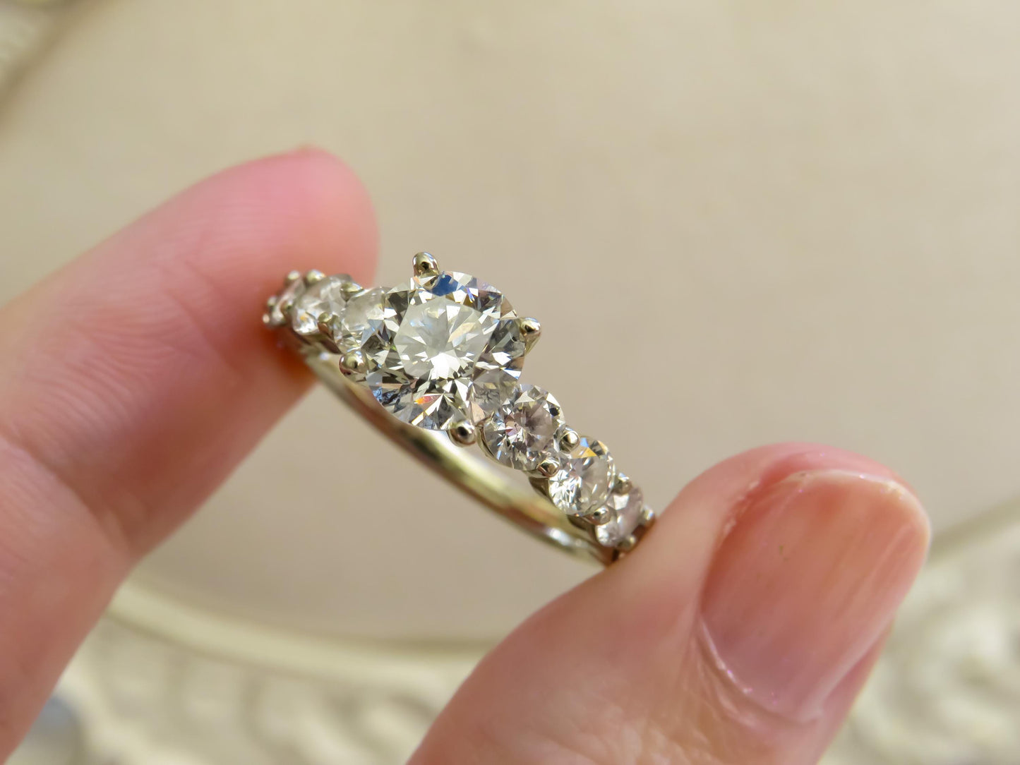 Estate 18K White Gold Diamond Ring