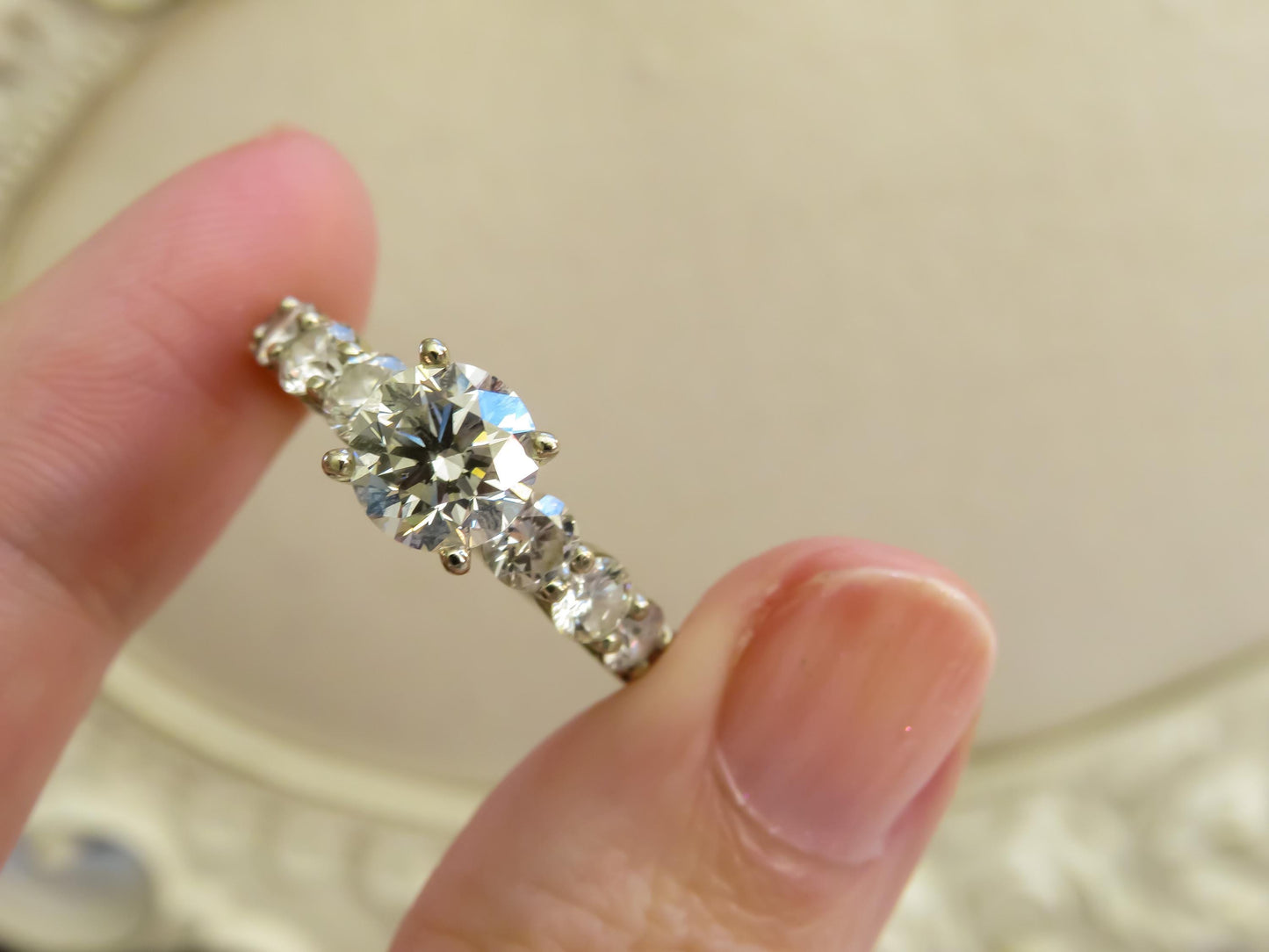 Estate 18K White Gold Diamond Ring