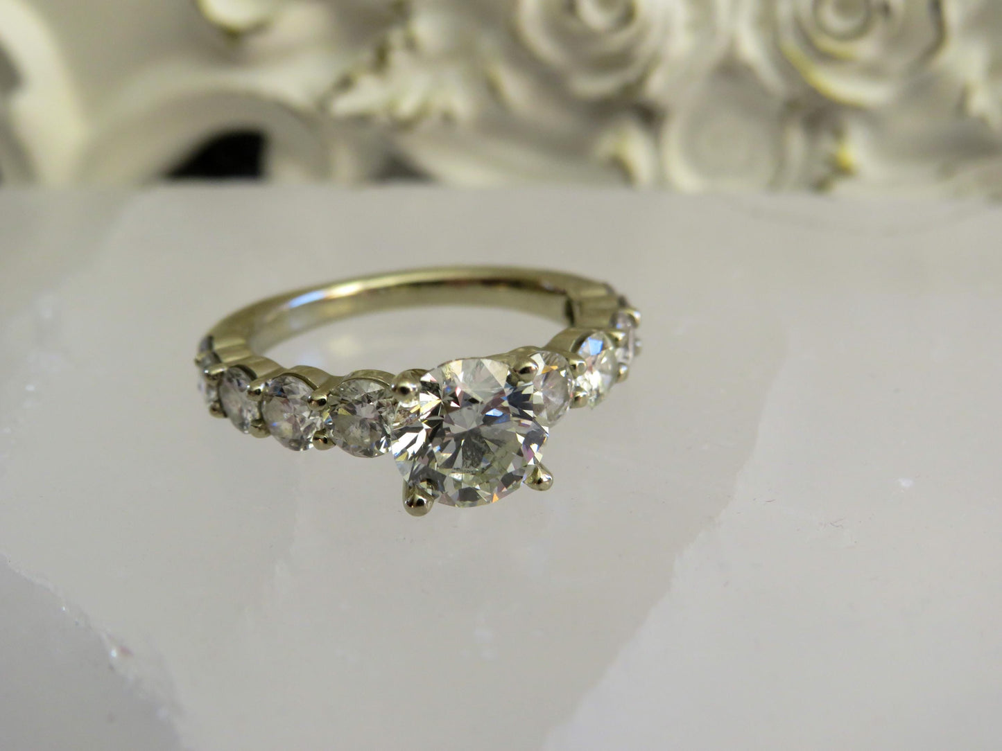 Estate 18K White Gold Diamond Ring