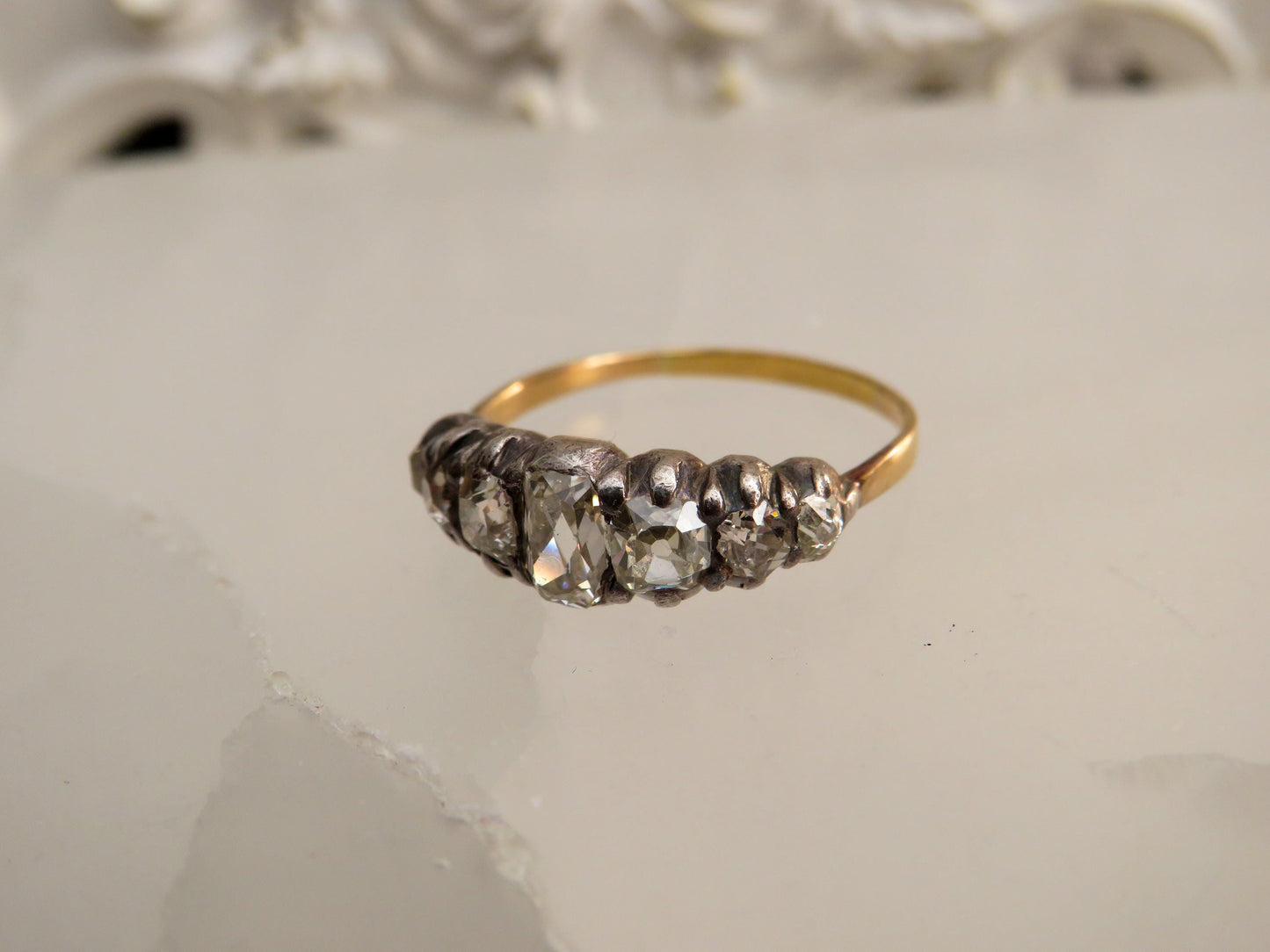 Early Victorian Seven-Stone Diamond Ring