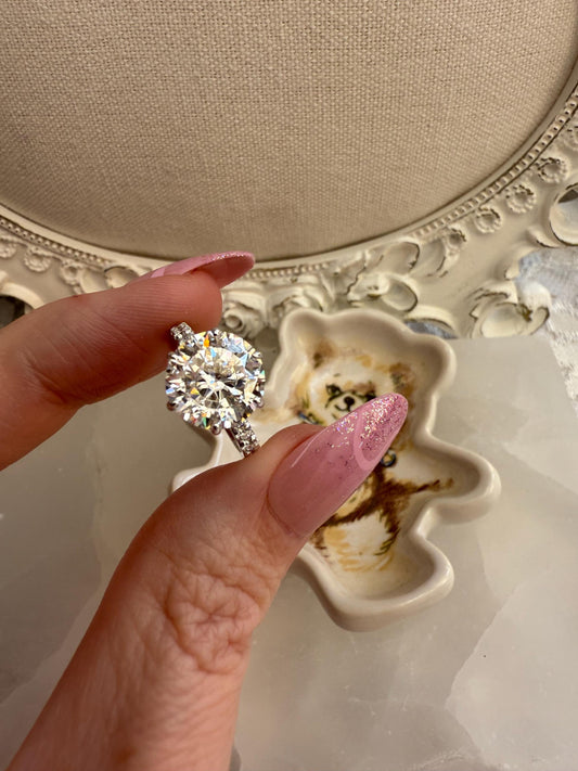 3.5ct Crown of Light Moissanite Ring in 14K White Gold