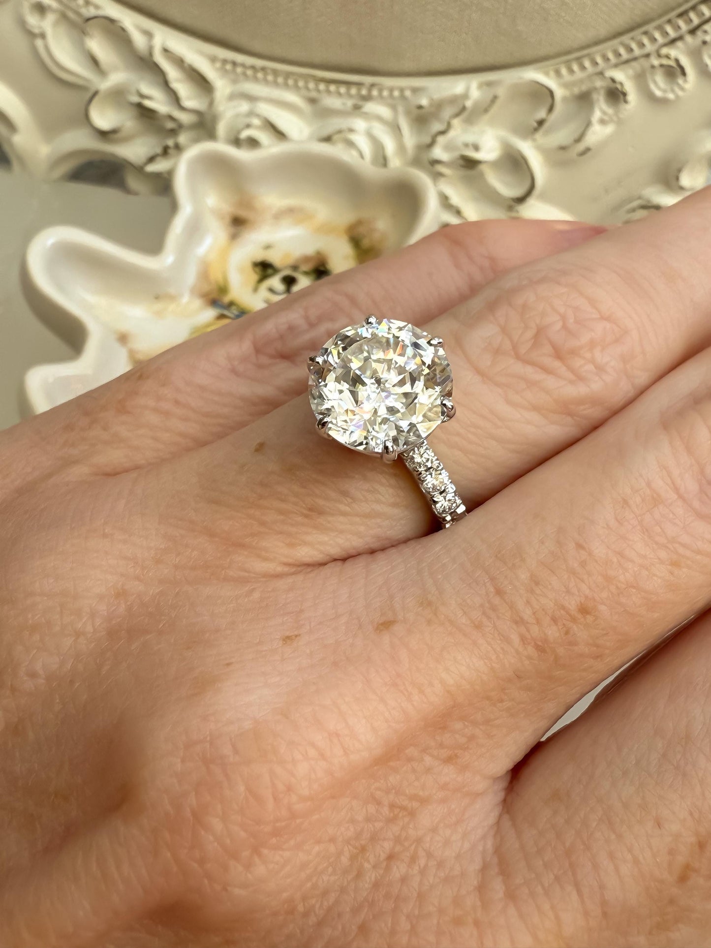 3.5ct Crown of Light Moissanite Ring in 14K White Gold