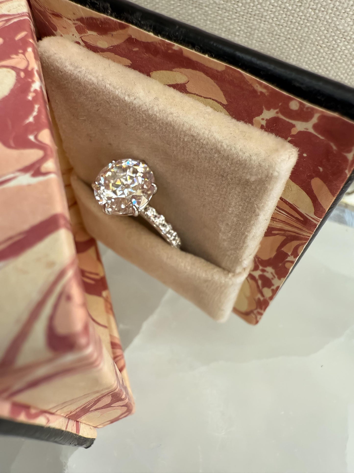 3.5ct Crown of Light Moissanite Ring in 14K White Gold