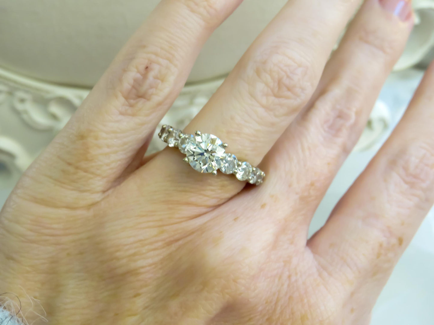 Estate 18K White Gold Diamond Ring