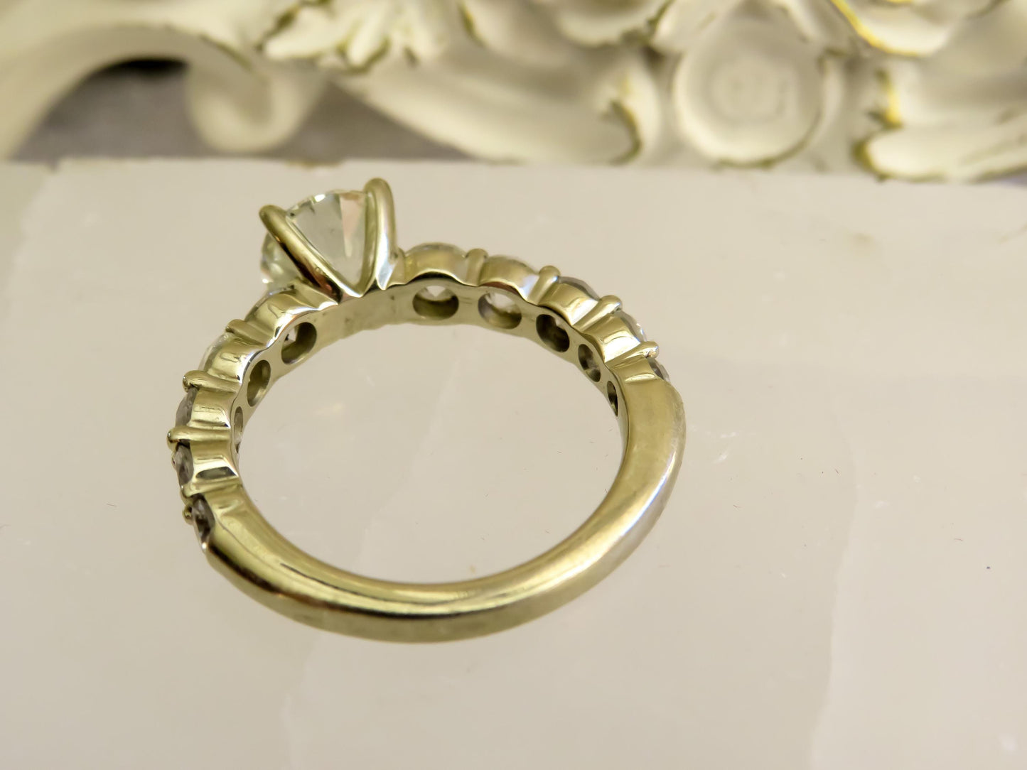 Estate 18K White Gold Diamond Ring