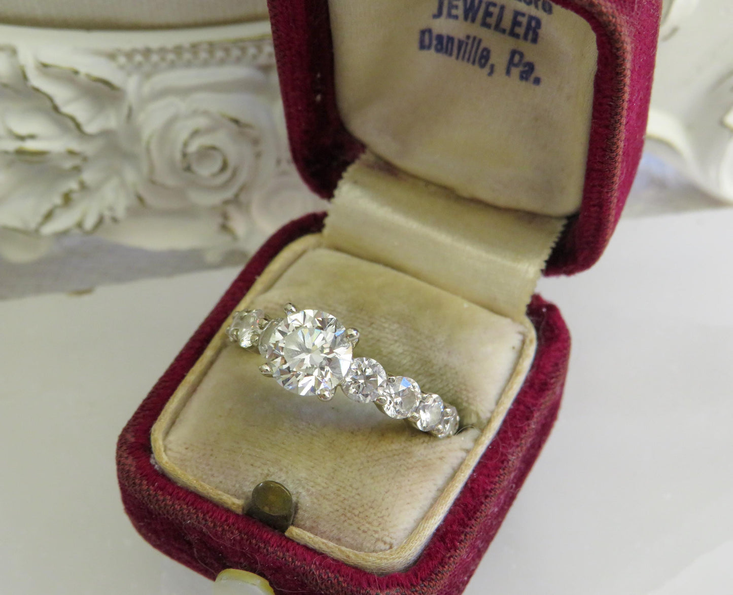 Estate 18K White Gold Diamond Ring
