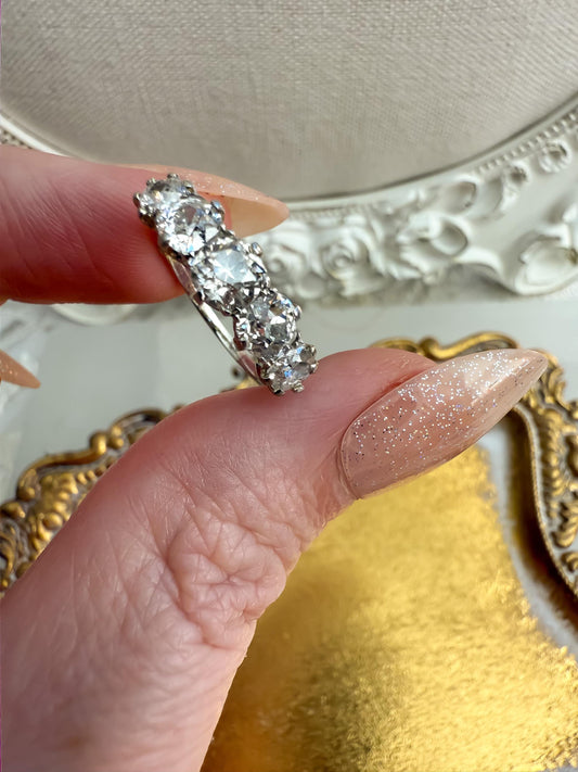 Antique Five-Stone Old Mine Cut Diamond Ring