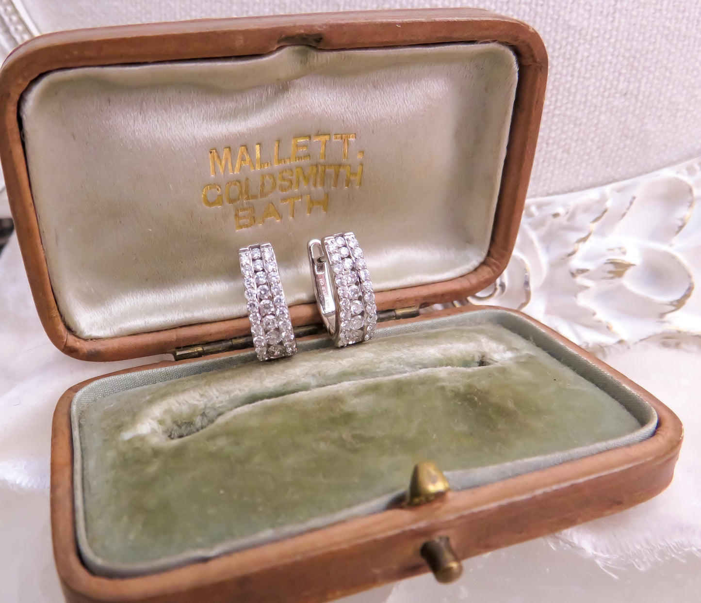 Diamond Huggie Hoops in 14K White Gold