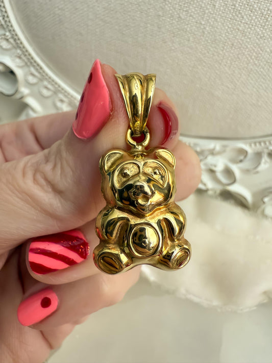 Adorable 14K Gold Bear Pendant