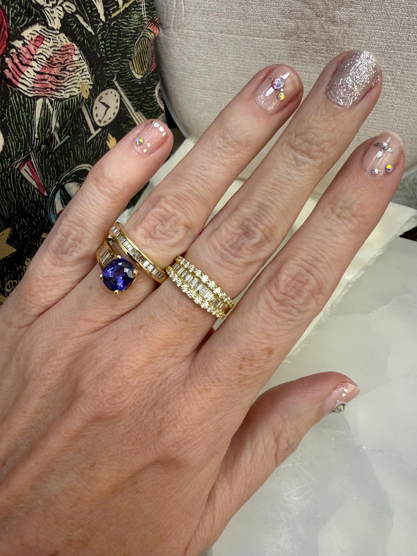 Vintage 18K Yellow Gold Diamond Band